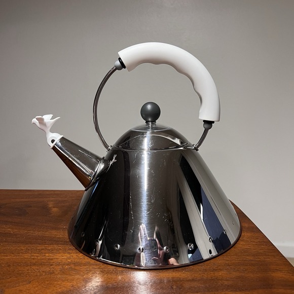Alessi Michael Graves 9039 Induction Hob Kettle Bird Whistle White MCM Retro - Picture 4 of 8